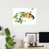 朝顔子猫図 Morning glory and kitten ポスター Poster (Heimbüro)