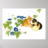 朝顔子猫図　Morning glory and kitten ポスター Poster (Vorne)