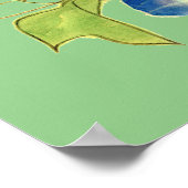 朝顔子猫図　Morning glory and kitten Poster (Ecke)