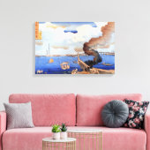 東 三 股 図, 国, Sumida River, Kuniyoshi, Ukiyo-e Leinwanddruck (Insitu (Wohnzimmer))