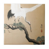 松に鶴, 古邨 Kran auf Kiefer, Koson, Ukiyo-e Fliese (Vorderseite)