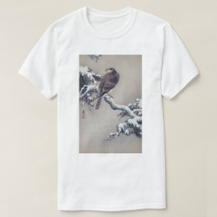 松 に 鷹, 古 邨 Hawk on Pine tree, Ohara Koson, Woodcut T-Shirt