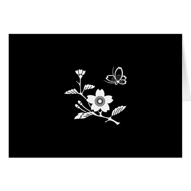 枝 桜 に 中 陰 飛 び 蝶 (Vorderseite (Horizontal))