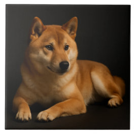 柴犬ポートレート – Shiba Inu Art Fliese