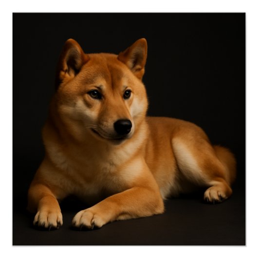 柴犬ポートレート – Shiba Inu Art Glossy Poster (Vorderseite)