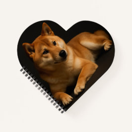 柴犬ポートレート Shiba Inu Art Heart Shaped Spiral Notizblock
