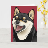 柴犬 alles Gute zum Geburtstag Shiba Inu Hundekarte Karte (Gelbe Blume)