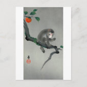 柿 に 猿, 古 Monkey am Persimmonbaum, Ohara Koson, Postkarte (Vorderseite)