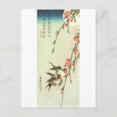 桃 の 花 燕, 広 Peach Blossom and Swallow, Hiroshige, に Postkarte (Vorderseite)