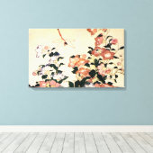 桔 梗, 北 斎 Bellflower und Dragonfly, Hokusai, Ukiyo- Leinwanddruck (Insitu (Holzboden))