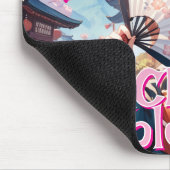 桜と猫耳の少女と扇子 MOUSEPAD (Ecke)