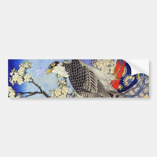 桜にハヤブサ, Falke-u. Kirschblüten, Hokusai, Ukiyo-e Autoaufkleber (Vorne)