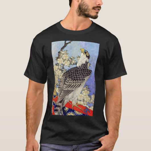 桜にハヤブサ, Falke-u. Kirschblüten, Hokusai, Ukiyo-e T-Shirt (Vorderseite)