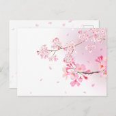 桜の花びらが舞う和風ポストカード*春のご挨拶・季節の便りに POSTKARTE (Vorne/Hinten)