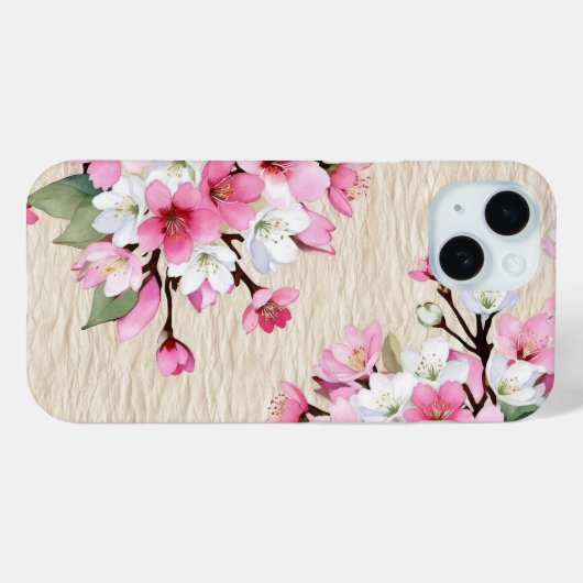 桜彩る和紙の調べ ― 和モダン花柄 Case-Mate iPhone HÜLLE (Rückseite (Horizontal))