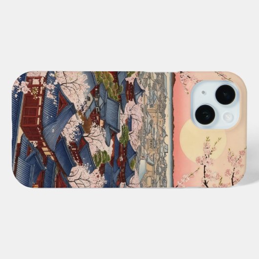 桜舞う古都 ― 和風アート Case-Mate iPhone HÜLLE (Rückseite (Horizontal))