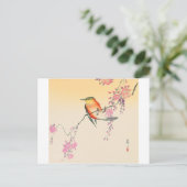 桜 に 鳥, 小 原 邨 Bird & Cherry Blossoms, Ohara Koson Postkarte (Stehend Vorderseite)