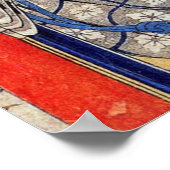 桜 ハ ヤ サ, Falken- und Kirschblüten, Hokusai, Ukiyo- Poster (Ecke)