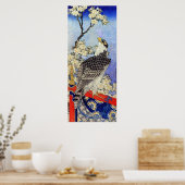 桜 ハ ヤ サ, Falken- und Kirschblüten, Hokusai, Ukiyo- Poster (Küche)