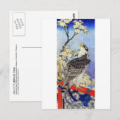桜 ハ ヤ サ, Falken- und Kirschblüten, Hokusai, Ukiyo- Postkarte (Vorne/Hinten)