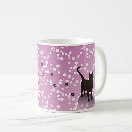 梅と猫 マグカップ KAFFEETASSE (VorderseiteRechts)