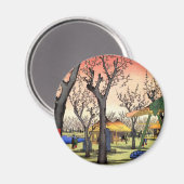 梅 の 園, 広 Garten 重 Pflaumengarten, Hiroshige Ukiyoe Magnet (Vorderseite/Rückseite)