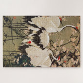 梅 花 群 図, 若 冲 Pflaumenblüten & Kraniche, Jakuchū Puzzle (Horizontal)