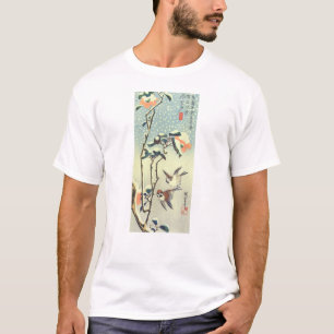 椿 雀, 広 重 Kamelien und Sparrow, Hiroshige, Ukiyo-e T-Shirt