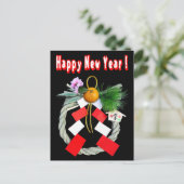 正月飾り - Kranz von Japan des neuen Jahres (kein BG) Feiertagspostkarte (Stehend Vorderseite)
