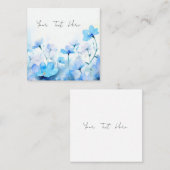 水彩画のサンキューカード/名刺/ネモフィラ/青い花/ブルー 紹介カード QUADRATISCHE VISITENKARTE (Vorne/Hinten)