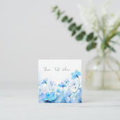 水彩画のサンキューカード/名刺/ネモフィラ/青い花/ブルー 紹介カード QUADRATISCHE VISITENKARTE (Stehend Vorderseite)