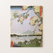 江戸の桜, 広重 Kirschblüten von Edo, Hiroshige, Ukiyoe Puzzle (Vertikal)