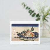 江 前 寿 司, 広 重 Sushi Bowl, Hiroshige, Ukiyos Postkarte (Stehend Vorderseite)