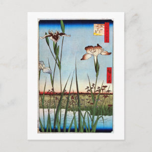 江 戸 の 蒲, 広 Iris 重 Edo, Hiroshige Postkarte