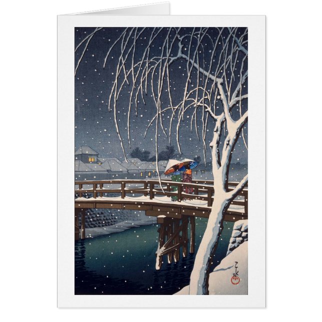 江 戸 川 の 雪, Abend Snow in Edogawa, Hasui Kawase, (Vorne)