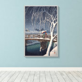 江 戸 川 の 雪, Abend Snow in Edogawa, Hasui Kawase, Leinwanddruck (Insitu (Holzboden))