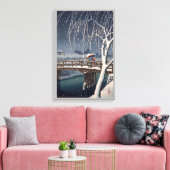 江 戸 川 の 雪, Abend Snow in Edogawa, Hasui Kawase, Leinwanddruck (Insitu (Wohnzimmer))
