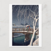 江 戸 川 の 雪, Abend Snow in Edogawa, Hasui Kawase, Postkarte (Vorderseite)