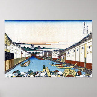 江 戸 日 橋, 北 斎 POSTER