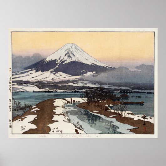 河 口 湖, Kawaguchi-See, Hiroshi Yoshida, Woodcut Poster (Vorne)