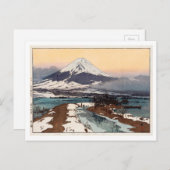 河 口 湖, Kawaguchi-See, Hiroshi Yoshida, Woodcut Postkarte (Vorne/Hinten)