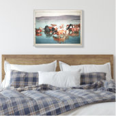 沼 崎 場 昼, Kühe, Hiroshi Yoshida, Holzschnitt Leinwanddruck (Insitu (Schlafzimmer))