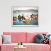 沼 崎 場 昼, Kühe, Hiroshi Yoshida, Holzschnitt Leinwanddruck (Insitu (Wohnzimmer))