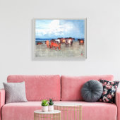 沼 崎 場, Pferde, Hiroshi Yoshida, Holzschnitt Leinwanddruck (Insitu (Wohnzimmer))