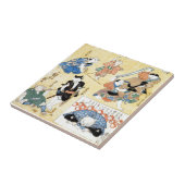 流行猫の狂言づくし, 国芳 Schauspieler der Katze, Kuniyoshi, Fliese (Seite)