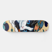 浮世シテ絵ィ 葛飾キ斎猫名黒雪ス SKATEBOARD (Horizontal)