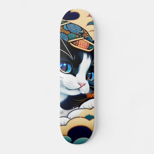 浮世シテ絵ィ 葛飾キ斎猫名黒雪ス SKATEBOARD (Vorderseite)