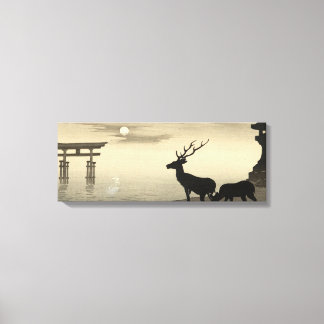 浮世絵キャンバス ukiyoe 小原古邨 「安芸の宮島」 キャンバスプリント leinwanddruck