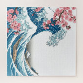 浮世絵風荒波と桜 PUZZLE (Horizontal)