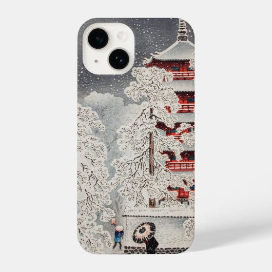 浮世絵 ukiyoe 高橋松亭 「浅草の雪」iPhone 14ケース iPhone Hülle (Rückseite)